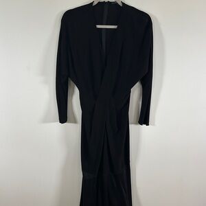 Derek Lam Black Midi Dress v-neck long sleeve small